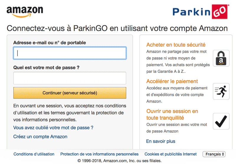 ParkinGO payment with AmazonPay