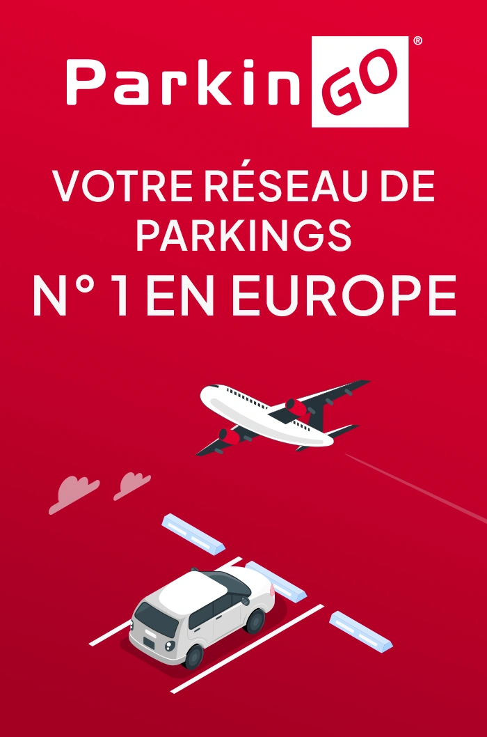 Ilustrazione di un auto parcheggiata con un aereo in volo